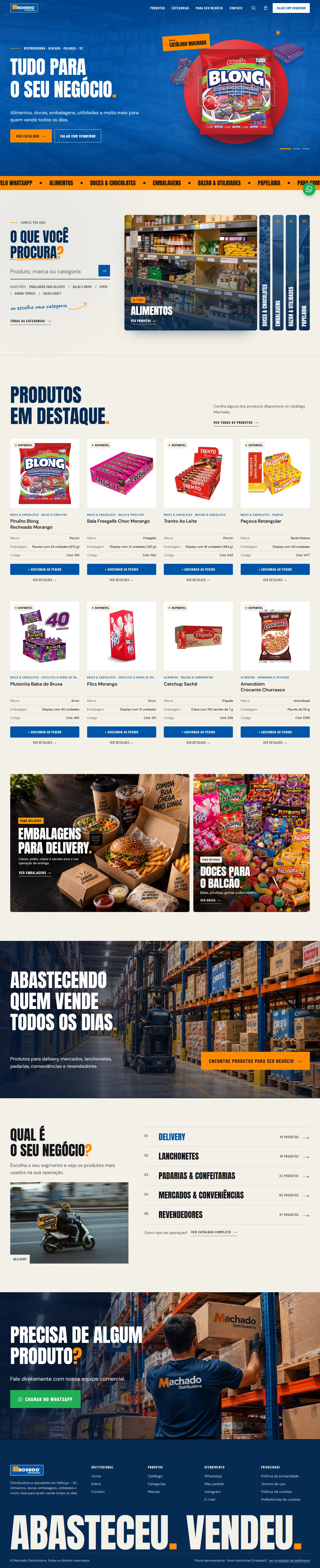 Site Machado Distribuidora